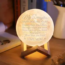 Novelty 3D Printing Moon Light Customized Personality Lunar USB Charging Night Lamp Touch Control Dim Brightness 2 Colors CF750