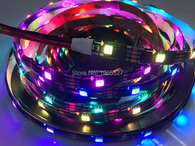 5V APA102 APA107 30LEDs/m Smart RGB Pixel LED Light Strip ...