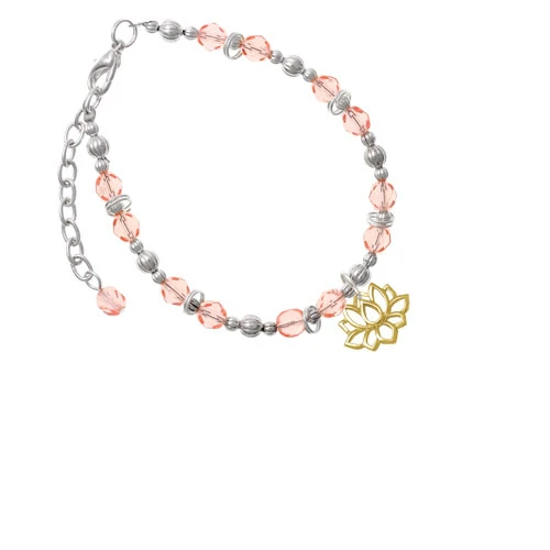 Браслет Goldtone Lotus Outline украшенный розовым бисером |