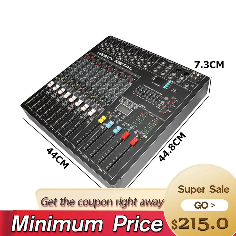 

ELM Professional Audio DJ Mixing Console 8 Channels WIth USB DSP Digital Effects Processors For DJ Audio Karaoke Sound Mixer