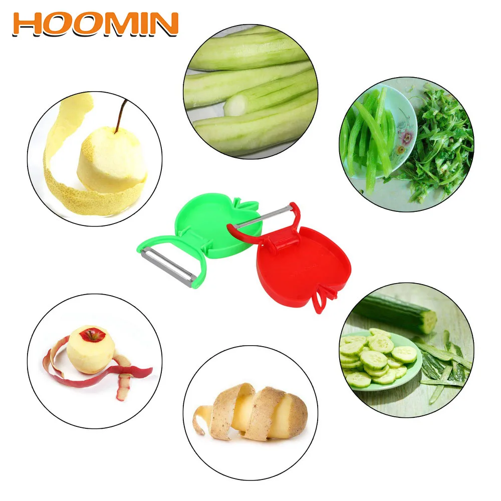 

HOOMIN Stainless Steel Blade Carrot Potato Fruit Shred Foldable Slicer Peeler Vegetable Peeler Knife Durable Razor Sharp Cutter