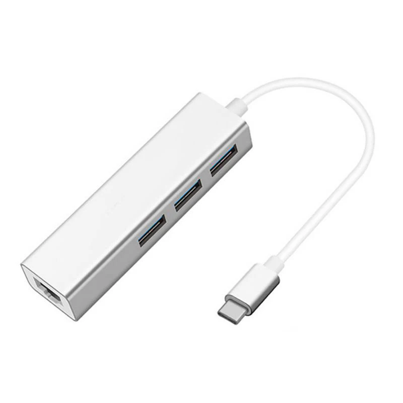 

Ult-Best 3 Ports Usb 3.0 Hub Network Adapter Type-C 3.0 To Ethernet Rj45 Lan Gigabit Adapter Supports Nintendo Switch For 10/1