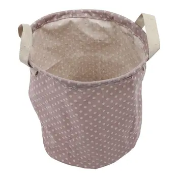 

JEYL Linen Sorter Bag Washing Laundry Hamper Toys Clothes Big Storage Basket Pattern:Pink Dot