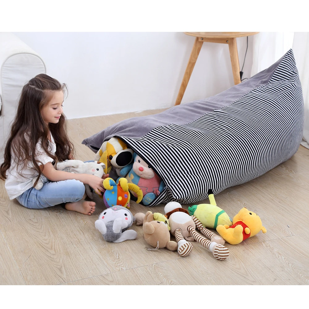 

Stuffed Storage Bag Large Capacity Toy Storage Bag Soft Cotton Cloth Bean Bags Foldable Toy Storage Bags Kids Seat Cushion