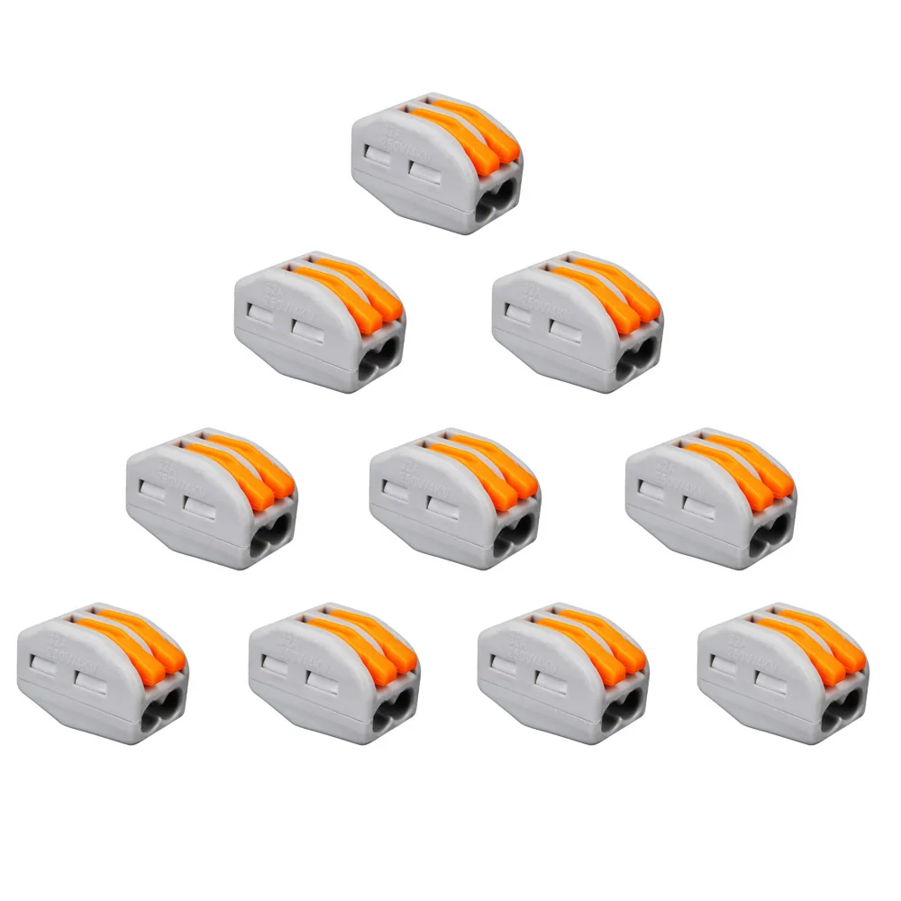 

10pc/set Electric Connector terminal Reusable Pin Spring Lever Terminal Block Cable Electric Connector Wire Quick-direct plug