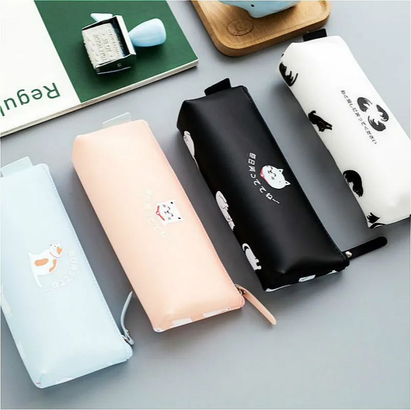 

1Pcs Jelly Cat Silicone Pencil Case Kawaii Girl Pencil Bags Durable Large Capacity Office School Supplies Stationery Storage Bag
