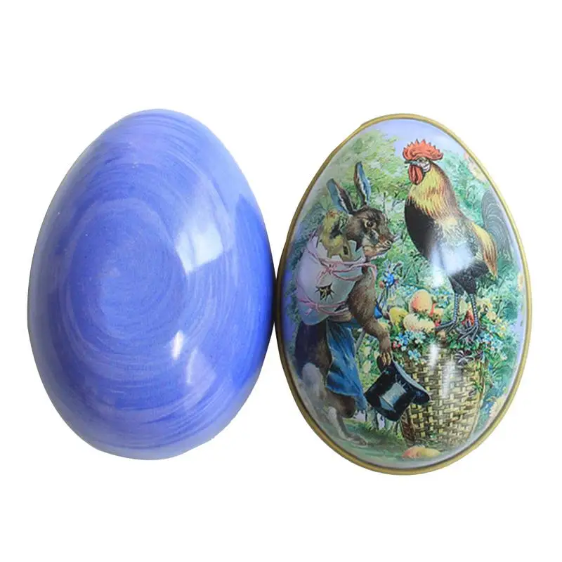 

Easter Egg Shape Storage Iron Box Oval Tinplate Candy Box Small Size Gift Box Easter Gift