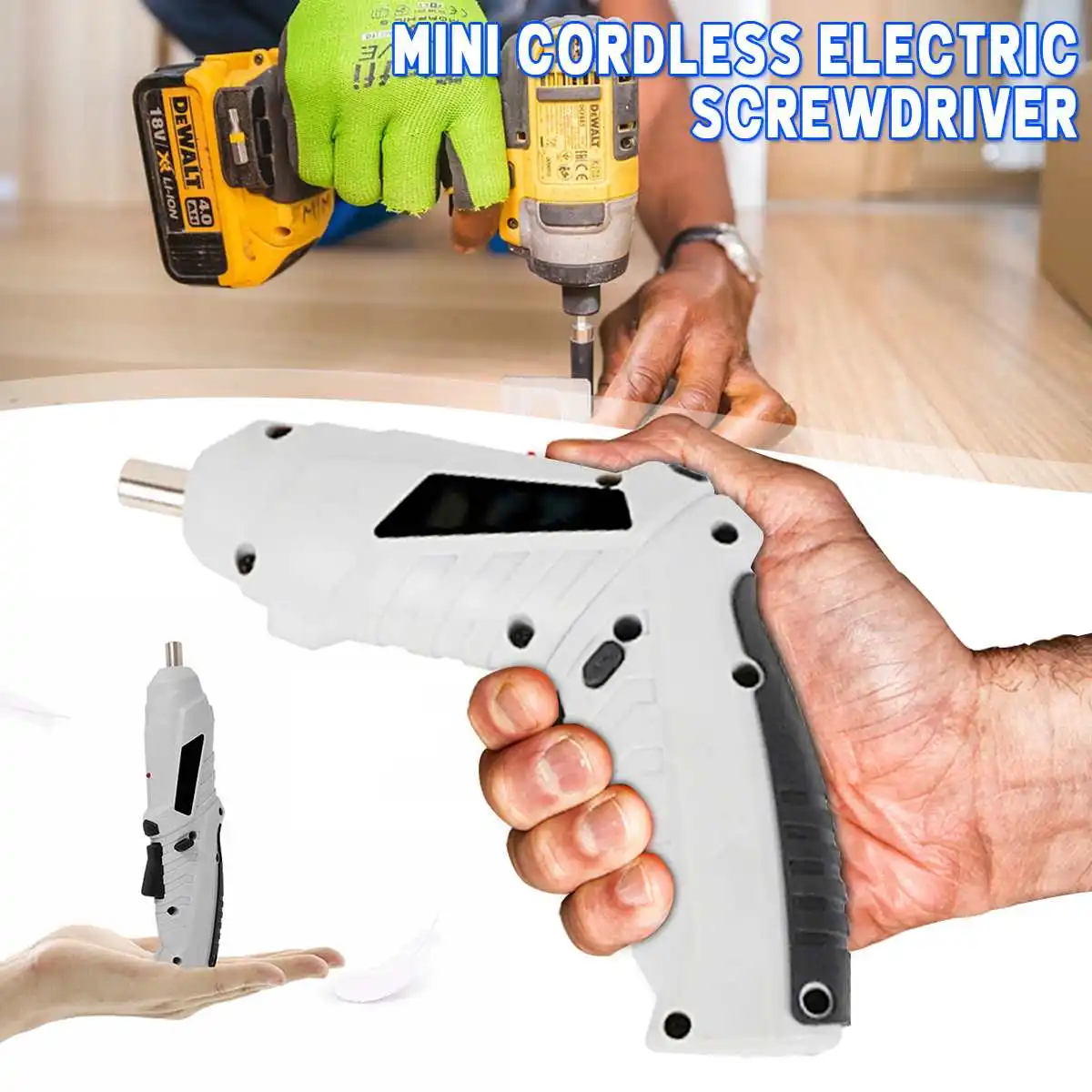 

Multifunction Mini Cordless Electric Screwdriver USB Rechargeable Drill Driver With Work Light Stadnard/Reverse Two Grip Mode