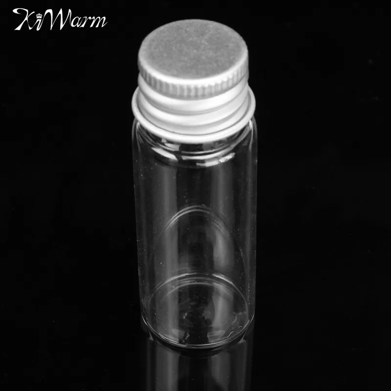 Kiwarm 15 ml 6x2 cm صغيرة فارغة واضحة زجاجات الزجاج w/أغطية لولبية DIY واضح شفاف الزجاج الجرار حاويات سفر زجاجات