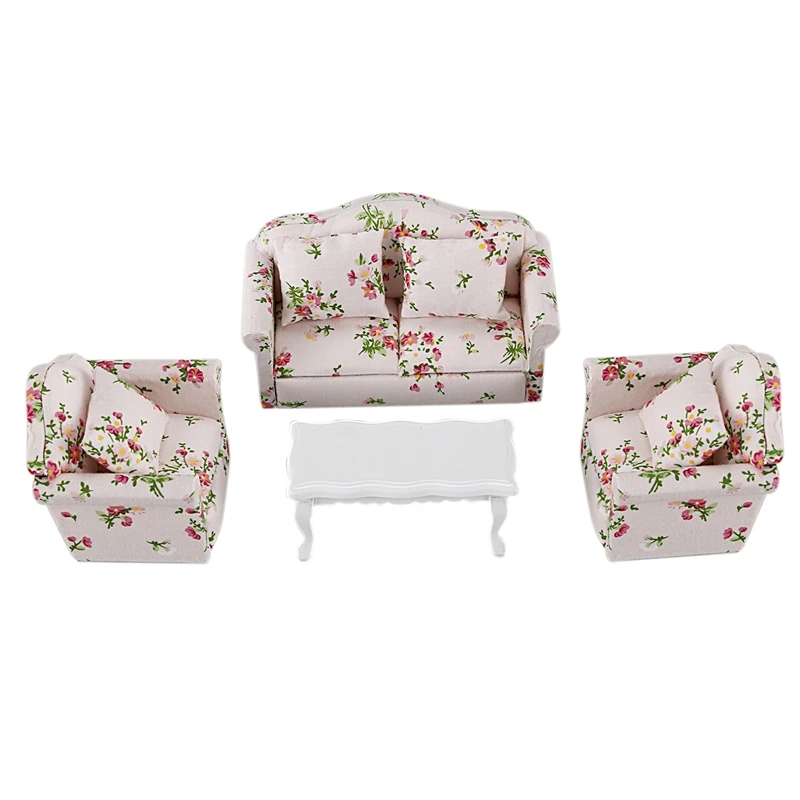 

FBIL-4Pcs/1:12 Doll House Diy Hall Sofa Set Miniature Doll House Living Room Sofa Doll Decoration Toy Children's Toy Miniature
