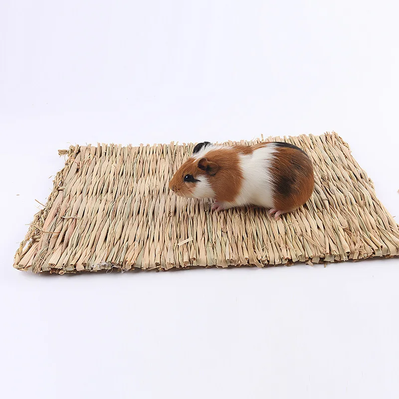 2018 straw mat font b pet b font hamster rabbit chewing toy grass preparation pad small