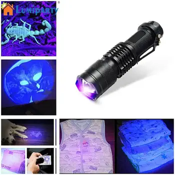 

Ultraviolet Flashlight Torch Light Telescopic Focusing Flash Lamp UV Light Blacklight for Marker Checker Detection SK68 Black