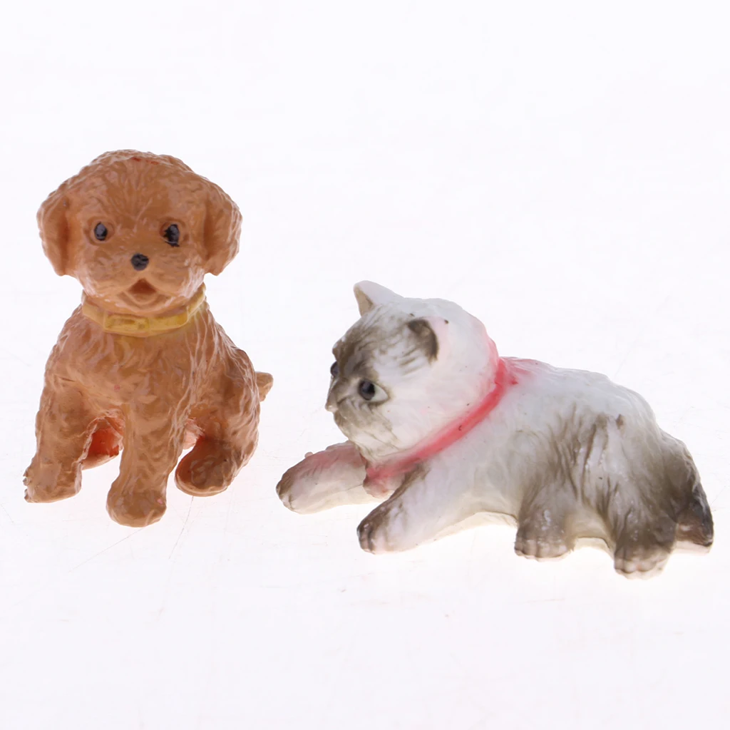 6 шт 1/12 Dollhouse ремесла животных фигурки, миниатюры собак фигурки щенков полиэтилентерефталатная Смола ремесленного подарок на день рождения украшения стола