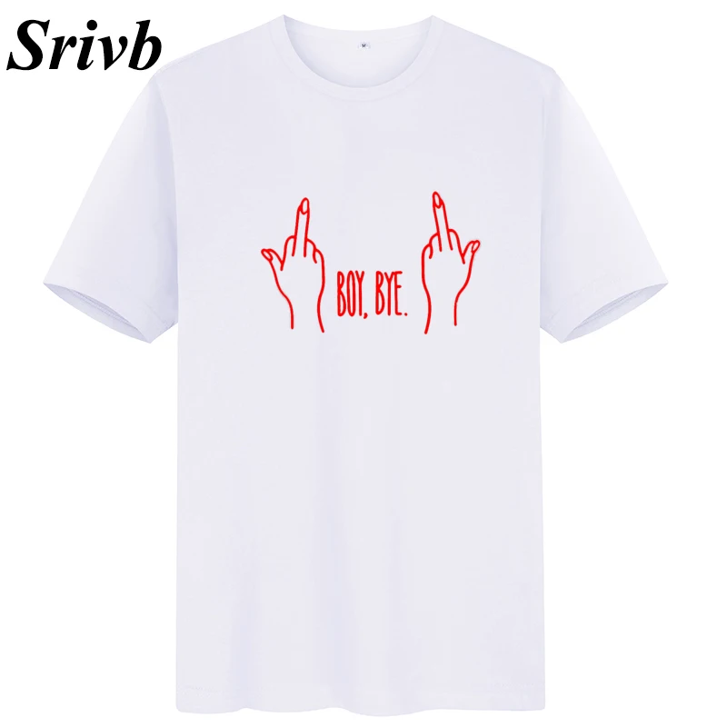 Женские футболки с надписью Srivb Boy Bye Camiseta Mujer летние черно белые модные женские