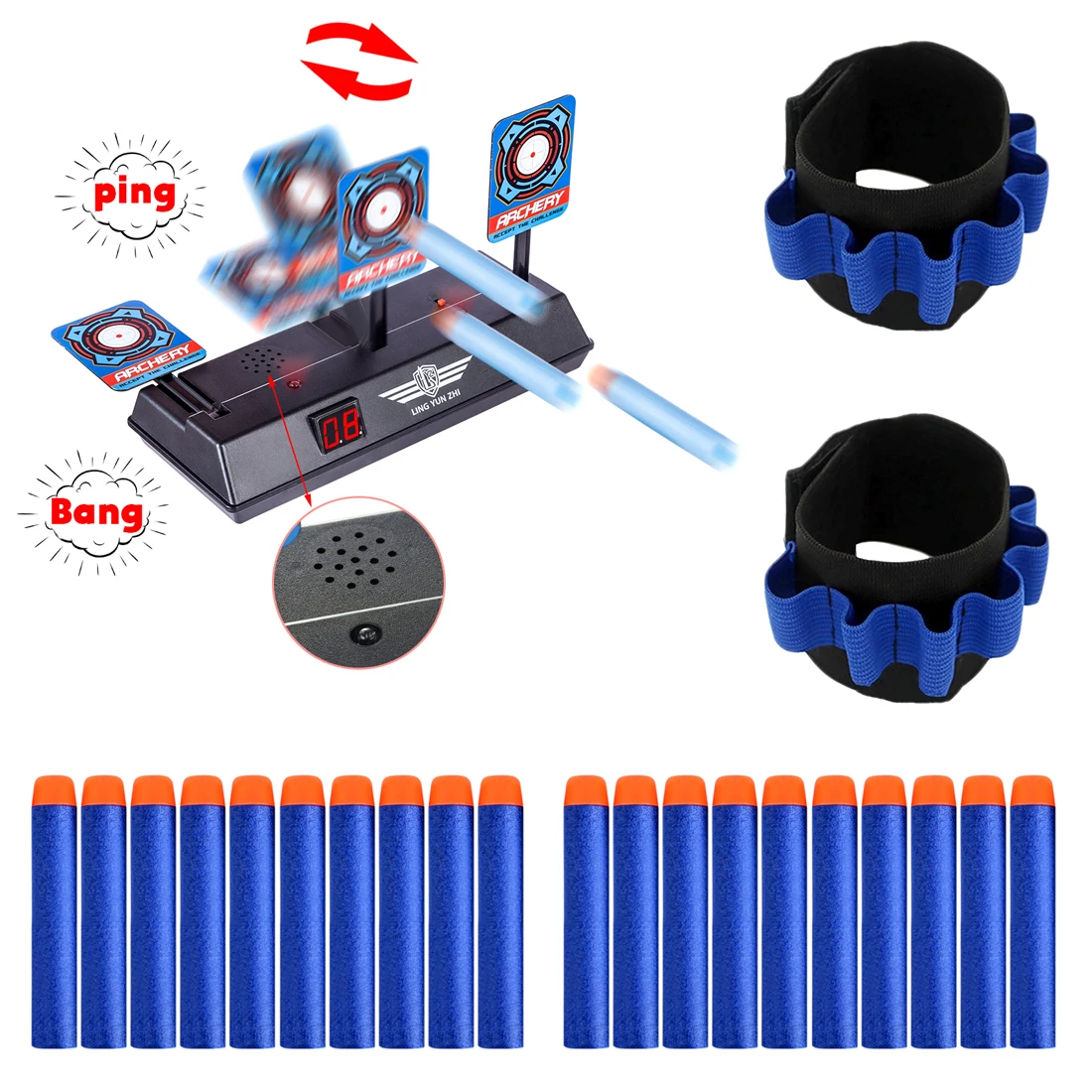Зачетный автоматический сброс электрической стрельбы мишени мягкий браслет с пулями Дротика хранение боеприпасов ремешок для Nerf игрушки 20 шт Мягкая Дротика s