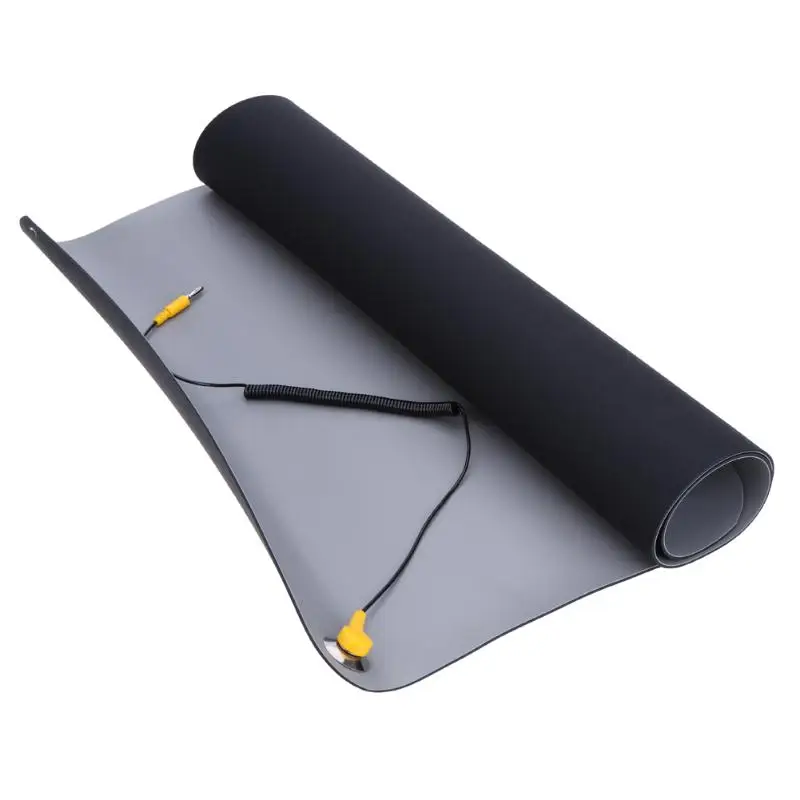 

Electronics Anti-static Mat+Ground Wire+ESD Wrist for Mobile Phone Computer Sensitive Repair Blanket Blue Black 700*500*2.0mm