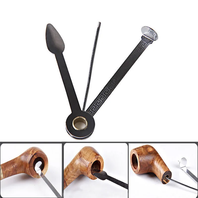 

1 Set Metal Smoking Pipe Cleaning Tool Multifunction 3 in 1 Stainless Steel Smok Pipe Cleaner Accessories Supplies