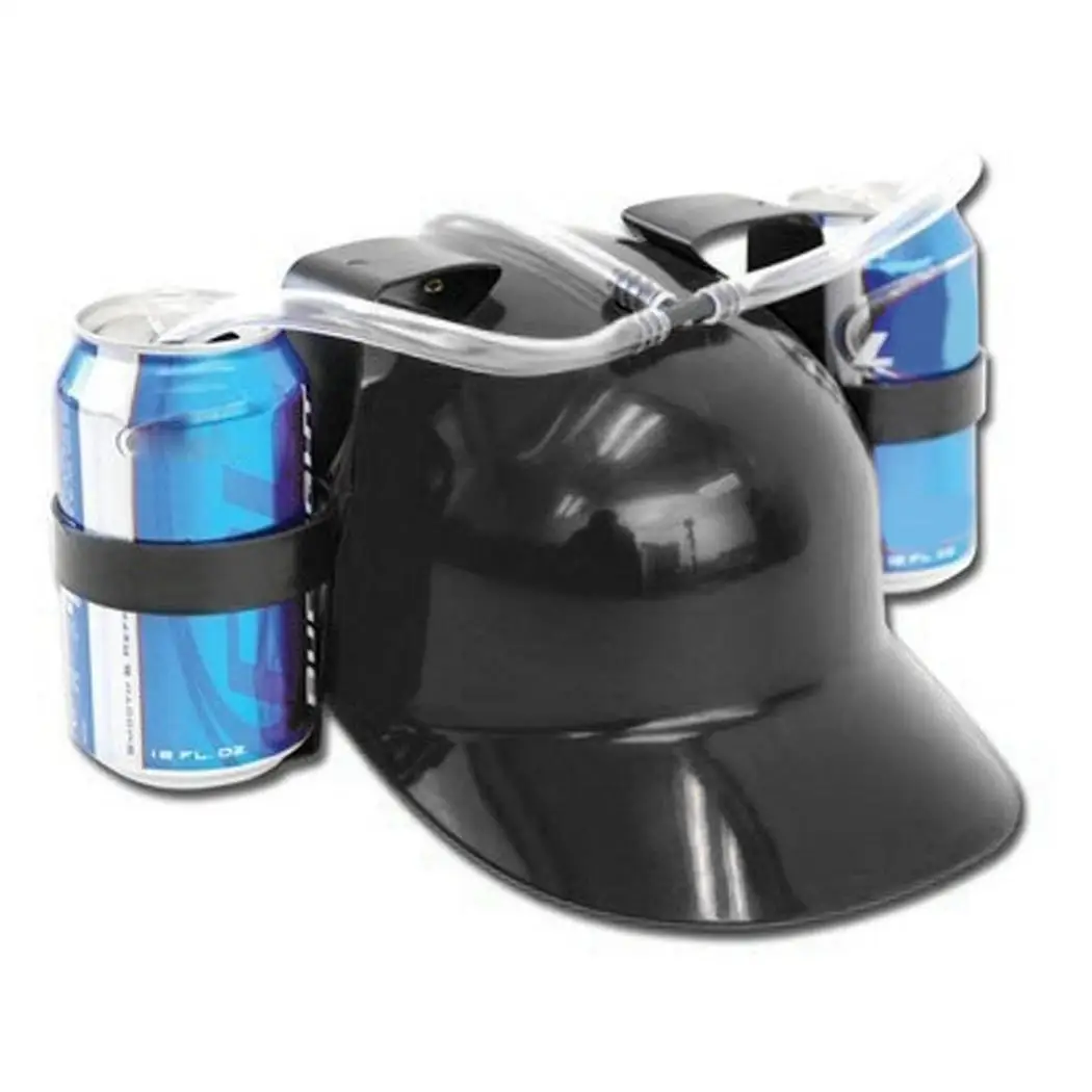 

Creative Drinking Beer Hat Plastic Straws Lazy miner helmet design, let hands free. Drink Cap Home Helmet