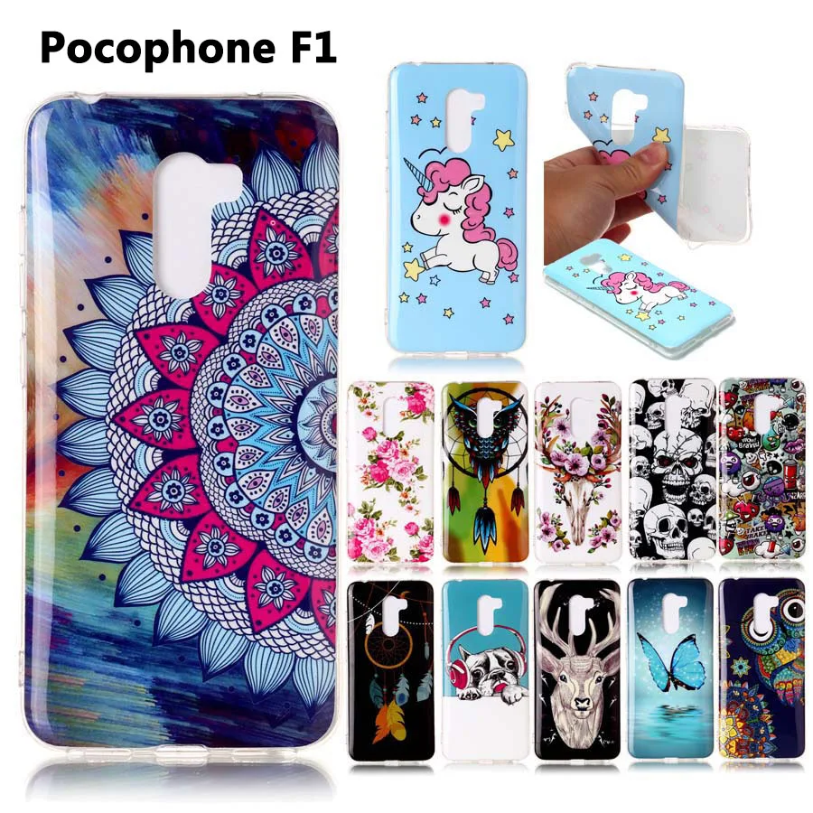 

Xiaomi Pocophone F1 Case Cover Luminous Soft TPU Silicone Phone Back Cover Protective Case For Xiaomi Pocophone F1 Fundas