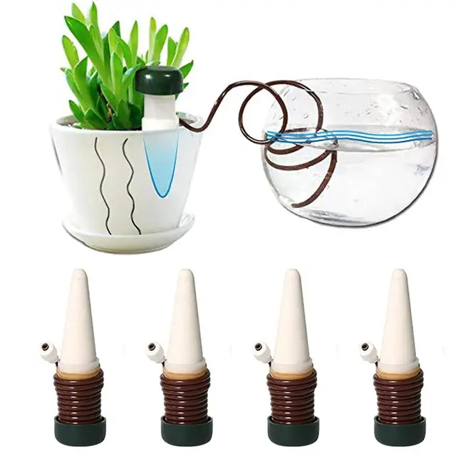Best Price 4PCS/Set Water Seepage Micro Drip Irrigation Ceramic Lazy Automatic Watering Device Garden Flower Plant Automatic Watering Suit