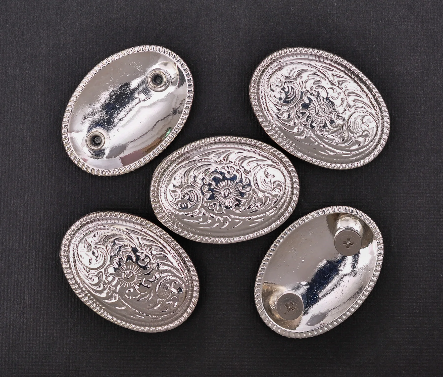 10X plaqué argent fashion fleur Leathercraft Western Turquoise Concho Screwback