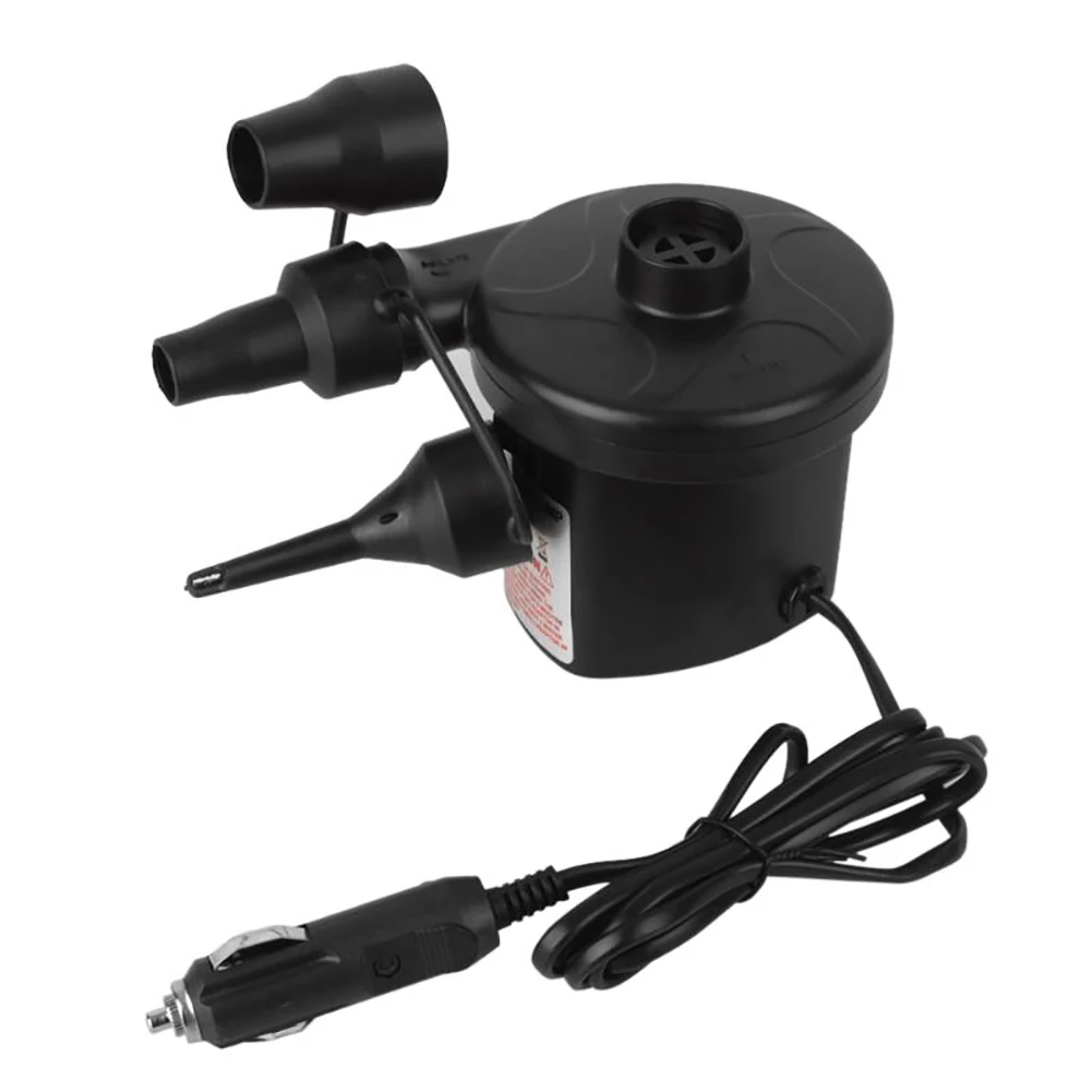 

12V DC Electric Car Air Pump Inflator With 3 Nozzles For Inflatables Mattress Raft Bed Boat Portable Car Air Pump Compressor