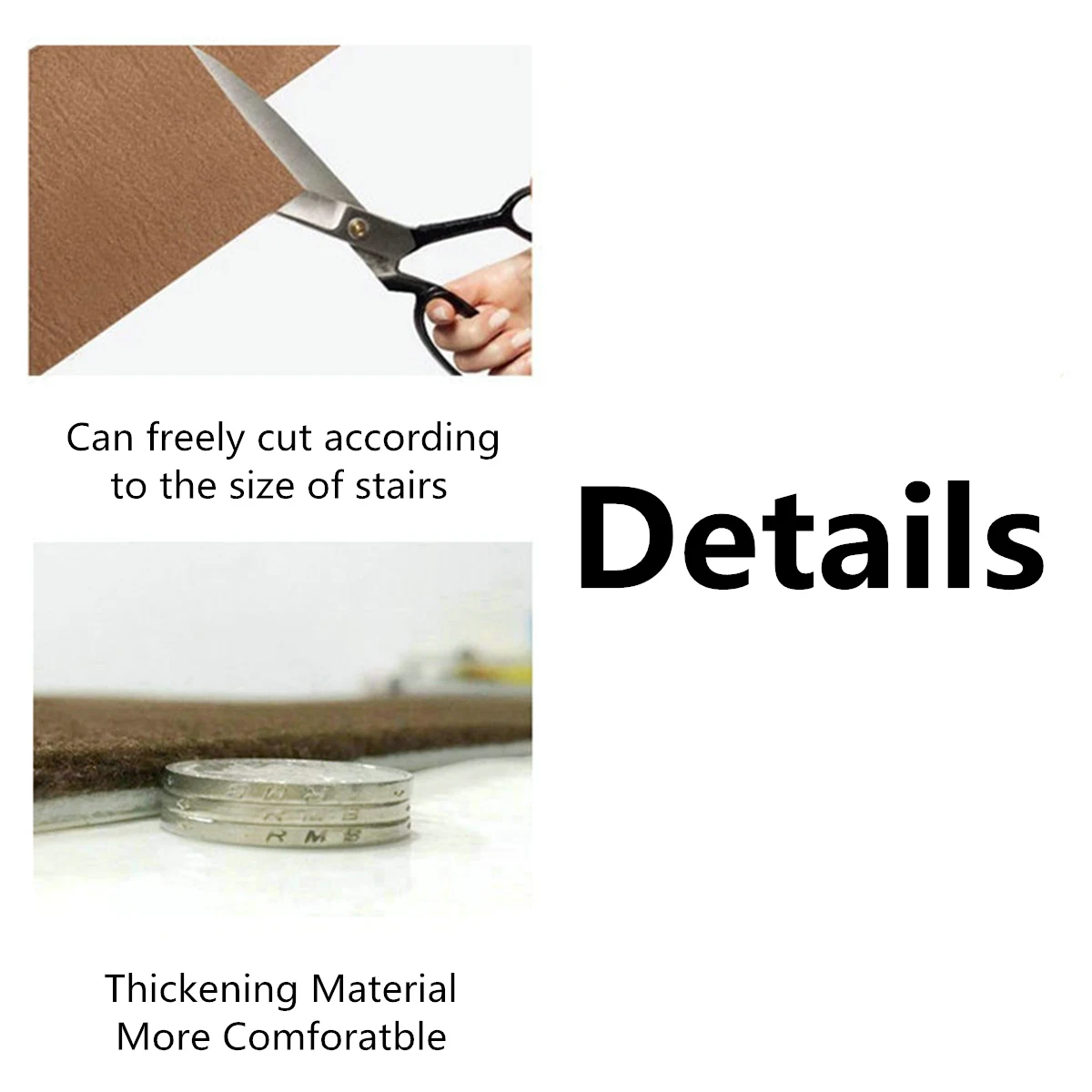 14pcs 20x45cm Brown/Beige Anti-slip Stair Pads Carpet Mat Sticky Bottom Repeatedly-use 14pcs 20x45cm Brown/Beige Anti-slip Stair Pads Carpet Mat Sticky Bottom Repeatedly-use