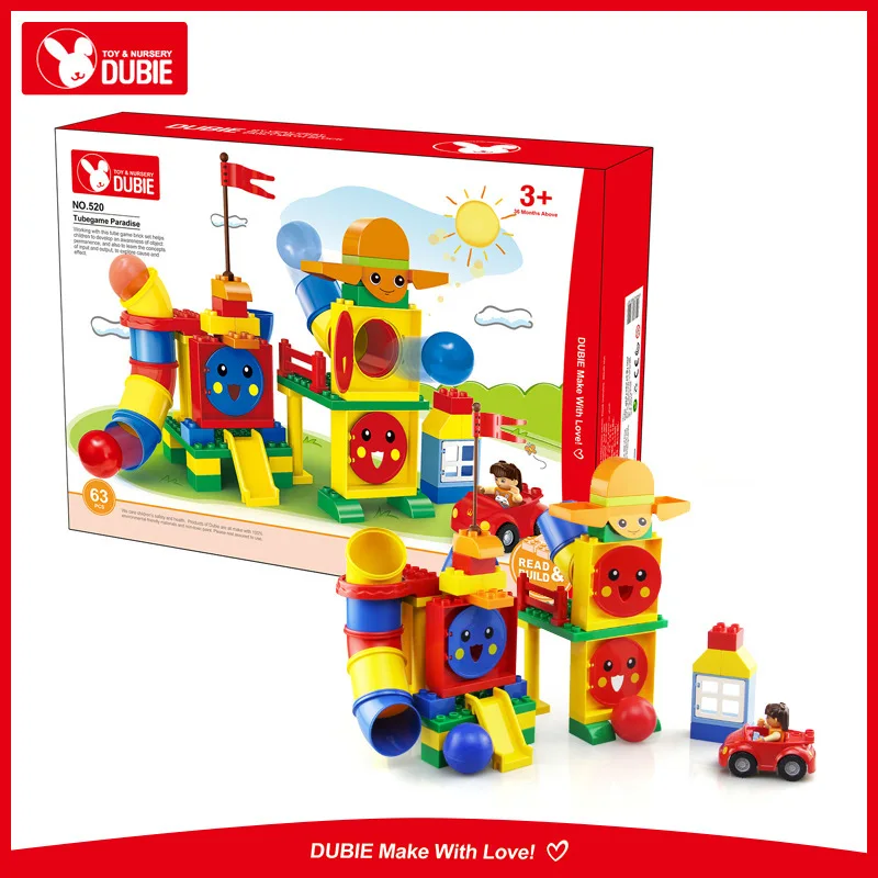 

WANGE 520 63pcs Big Size Building Blocks Bricks Set Tube Game Creative DIY Educational Kids Toys For Children Compatible Legoing