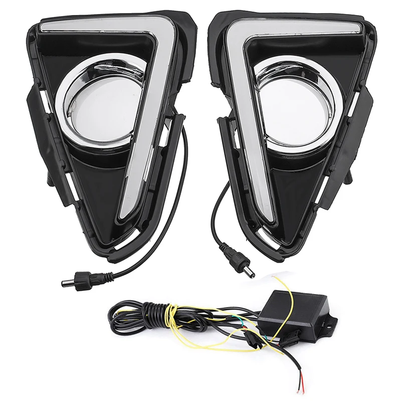 

High performance Car LED DRL Daytime Running Light Turn Signal Lamp For TOYOTA RAV4 2016-2017 1 pair LED Daytime Running Lights