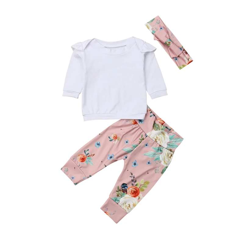 2Pcs Cute Infant Clothing Set Girl Toddler Clothing Cotton Clothes Baby