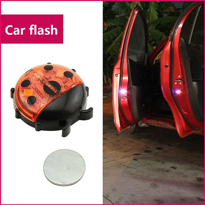 

Seven-star Ladybug Shape Door Anti-collision Light Colorful LED Auto-illumination Car Night Light Wiring Free Quick Installation