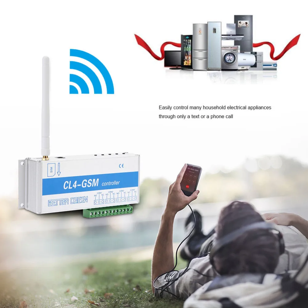 

100~240V US Plug Remote Controller Wireless GSM SMS Smart Home Security System Switch GL4- GSM remote controller High Quality