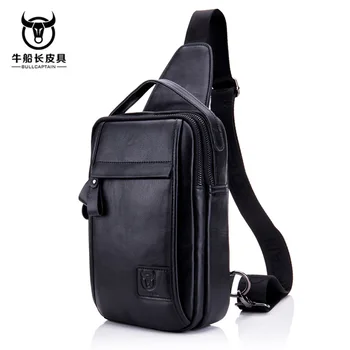 

Crossbody Bags for Men Messenger Chest Bag Pack Casual Bag Waterproof Genuine Leather Single Shoulder Strap Pack 2020 New Fashio