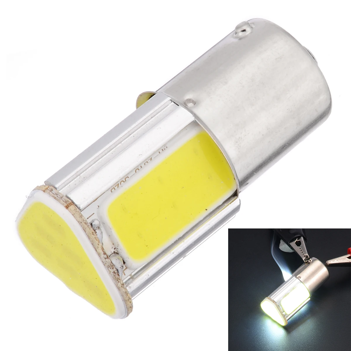 1pcs White 1156 Ba15s Car Reverse Light G18 4 COB LED Backup Lamp Bulb
