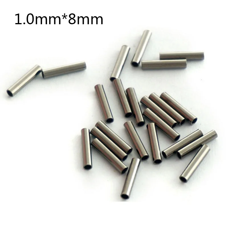 

100pcs Stainless Steel Fishing Line Crimp Sleeve Copper Tube 1.4/1.6/1.8/1.0mm~