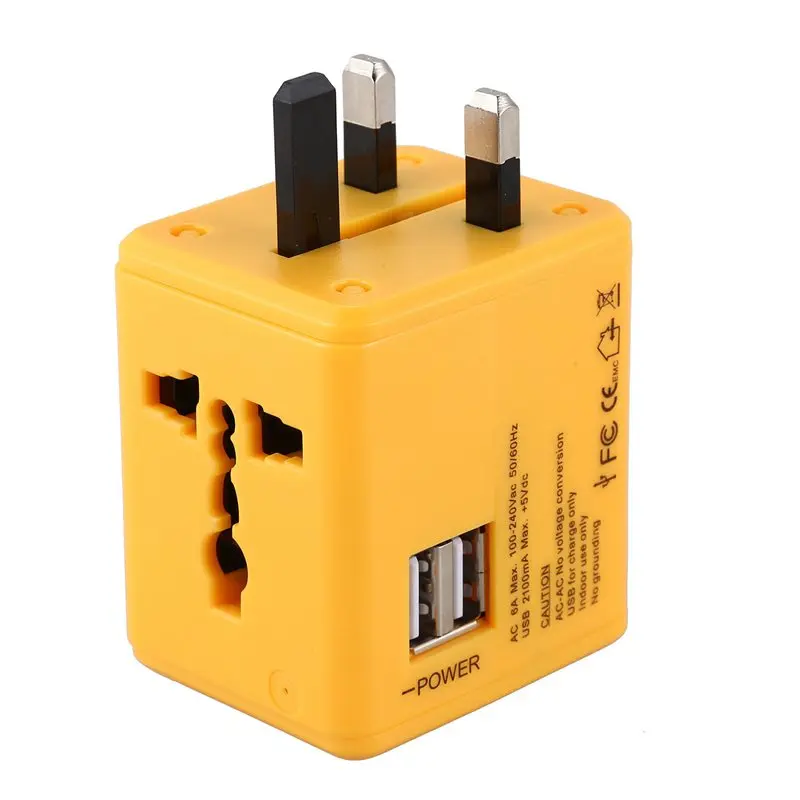 

Multi-Function Universal Converter Usb Conversion Socket Travel Power Plug Adapter(Yellow)