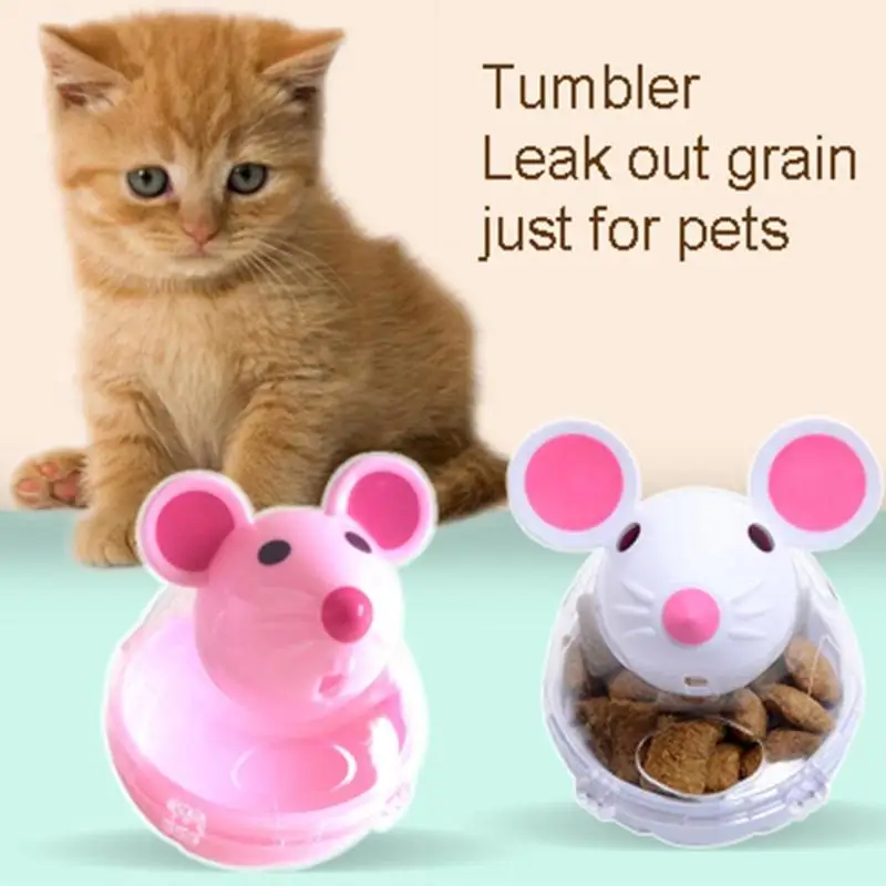 

Pet Puppy Tumbler Feeder Feeding Leakage Food Ball Mice Shape Plastic Toy