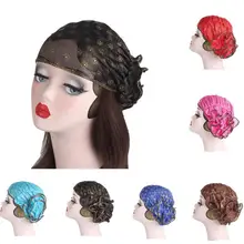 Для женщин кружевная шапочка шляпка с цветком Кепка chemo принт в мусульманском стиле головной платок исламский тюрбан Шапки выпадения волос арабских Рамадан от бренда Skullies, Новинка