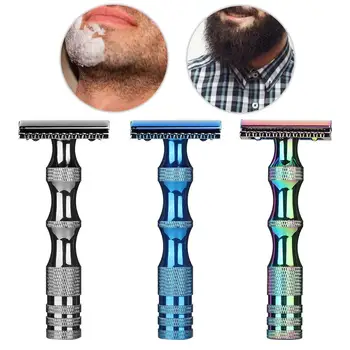 

Classic Men Anti-skid Metal Handle Dual Blade Shaver Vintage Style Manual