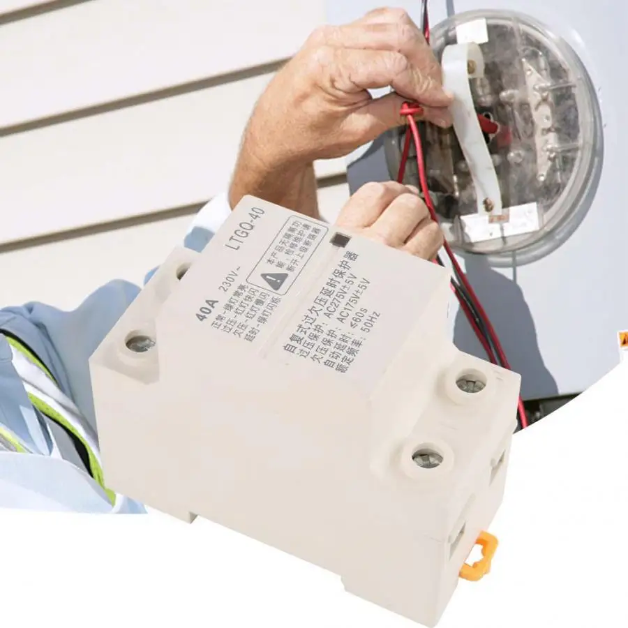 

Adjustable Automatic Reconnect Over Voltage And Under Voltage Protection Relay 2P40A surge protector disjoncteur