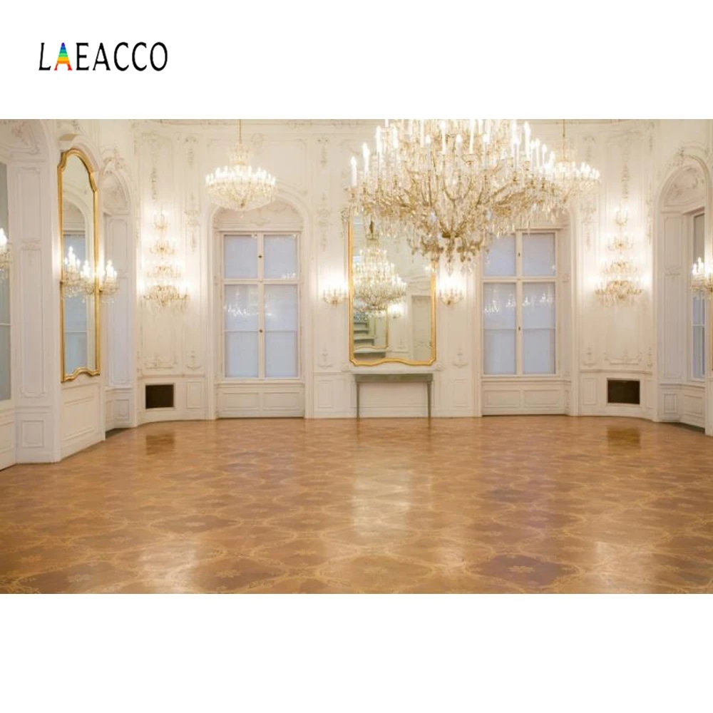 

Laeacco Indoor Room Gothic Luxury Chandelier Photography Backgrounds Customized Photographic Backdrops For Photo Studio