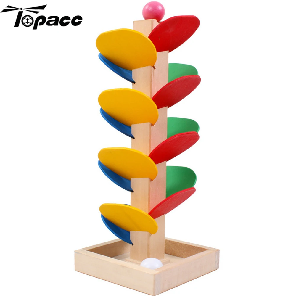 

2pcs Colorful Wooden Spiral Ball Game Tree Leaves Tower Build Toy Educational Slide Puzzle Toys For Children kid Toy Gift Puzzle