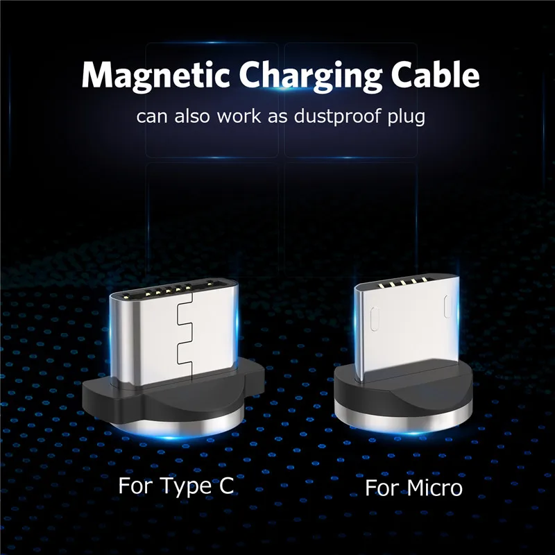 Магнитный кабель USLION Micro usb Type C адаптер для быстрой зарядки магнитное зарядное