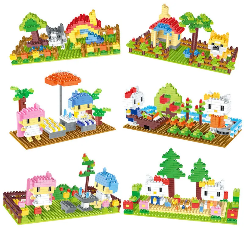 

Street View Building Block Micro Diamond Small Particle Cartoon Animal Building Block Toy