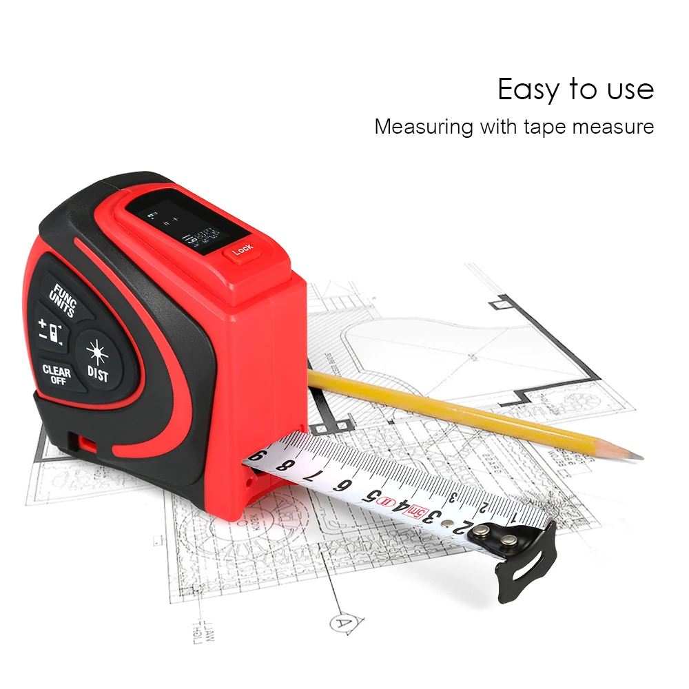 

Digital Laser Rangefinder Handheld Infrared Range Finder 2 in 1 5m Measuring Tape 30m Laser Distance Meter with LCD tape measure