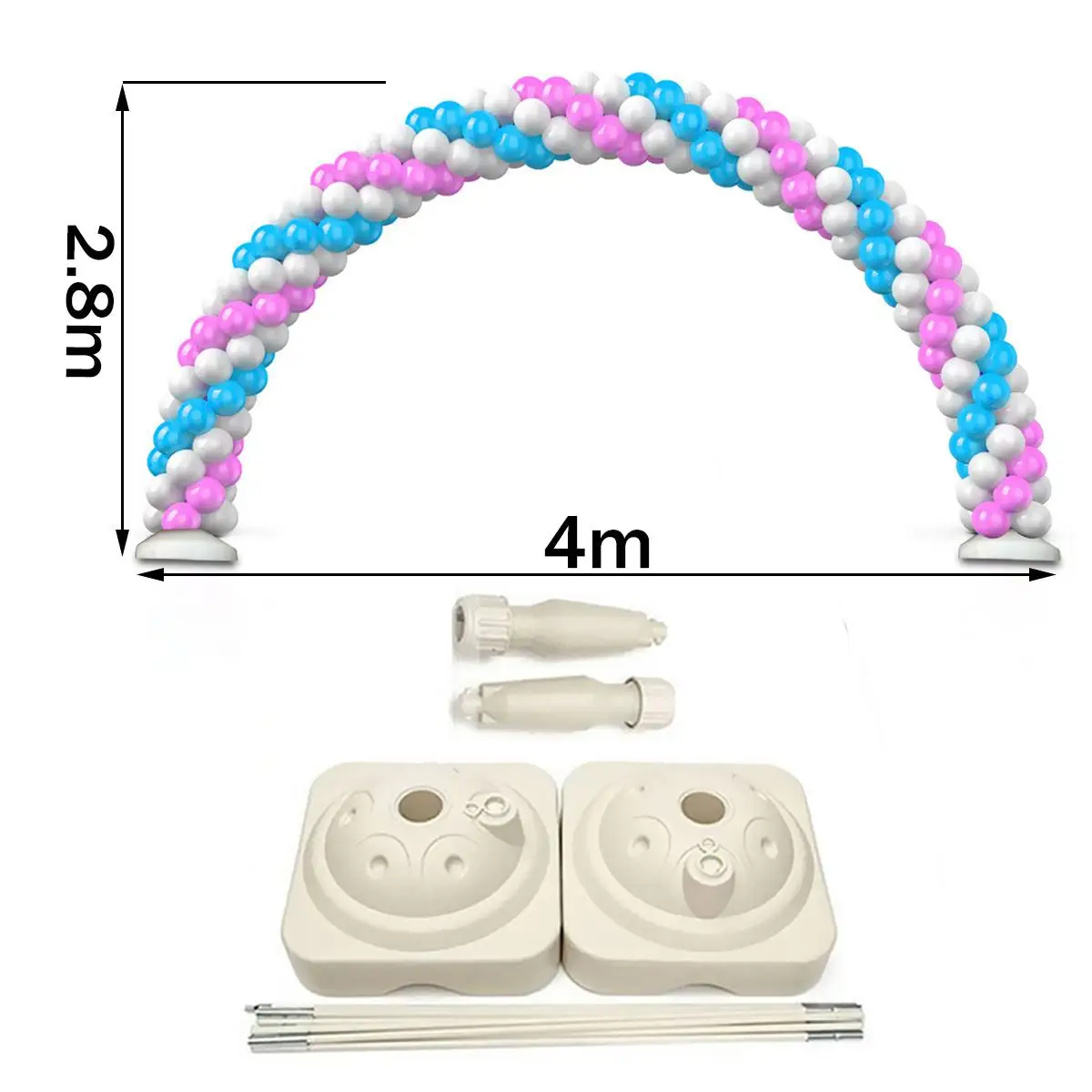 4x2,8 м Арка с воздушными шарами подставка базовый набор кастрюль карабин свадебное торжество поставки регулируемые DIY шариковая Арка Поддержка Декор