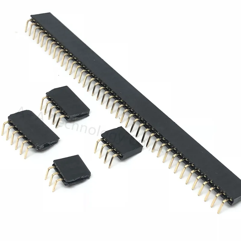 

2.54mm R/A Single Row Female 2~40P PCB Board Right angle Pin Header socket Connector Pinheader 1*3/4/5/6/40Pin For Arduino