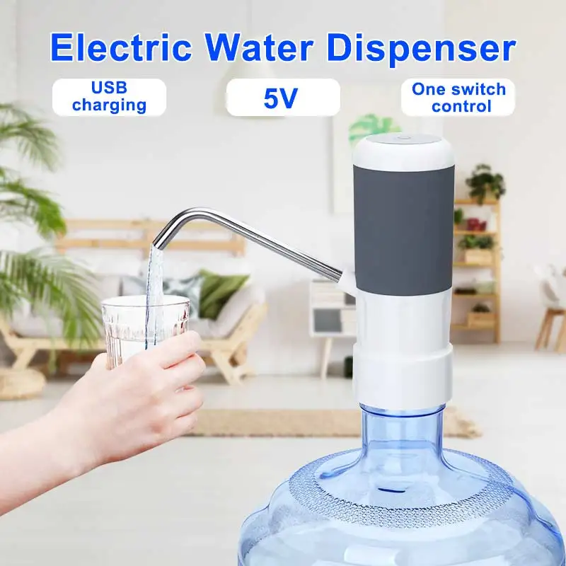AUGIENB Rechargable Electric Water Dispenser Pump Portable USB Charging Wireless Automatic Water Drinking Bottles Pump