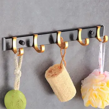 

OUNONA Alumimum Bathroom Robe Hook Kitchen Door Rear Coat Clothes Hook Metal Fitting Bathroom Sanitary Hanger