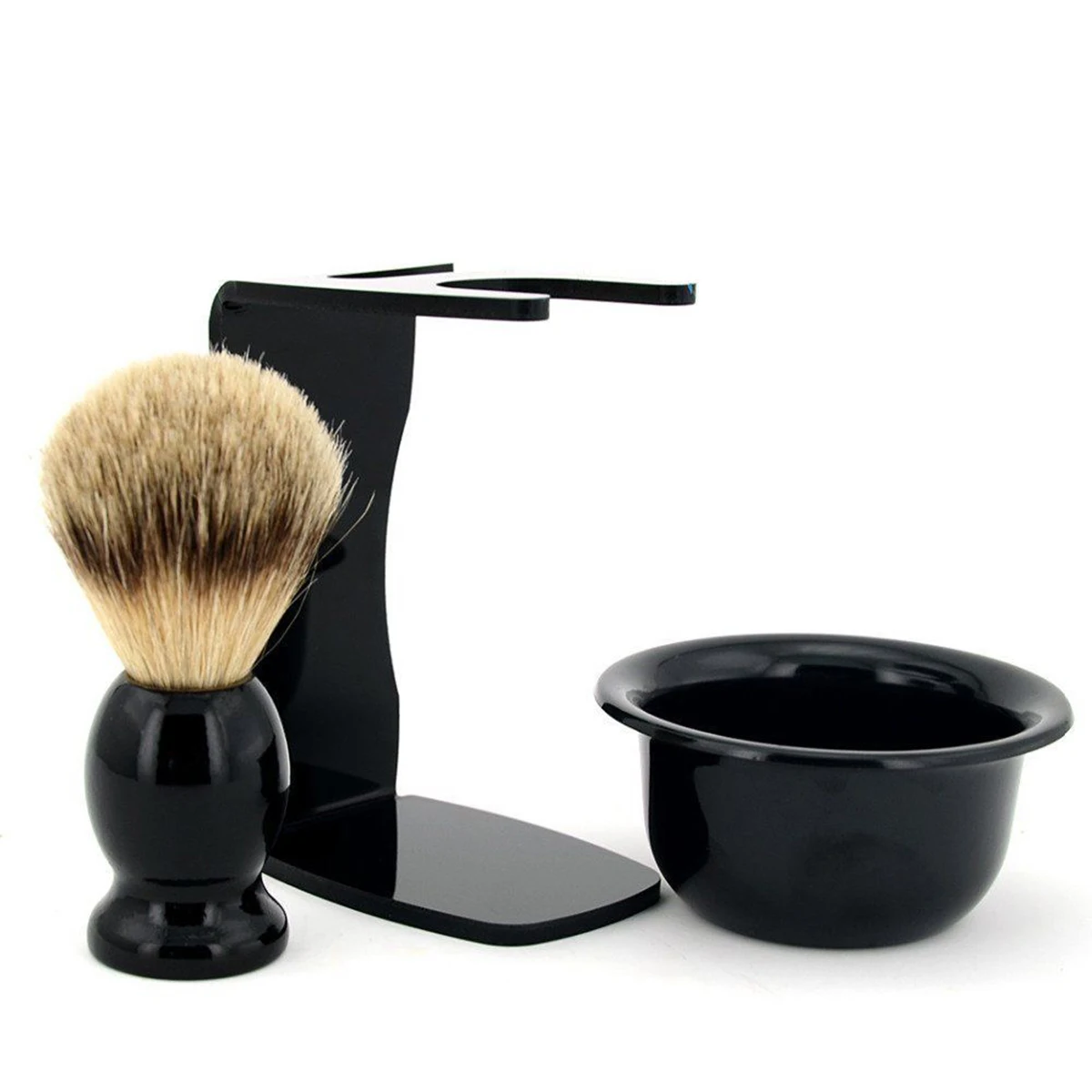

brand new men shaving badger hair brush set razor stand acrylic holders soap bowl mug accessories 2019